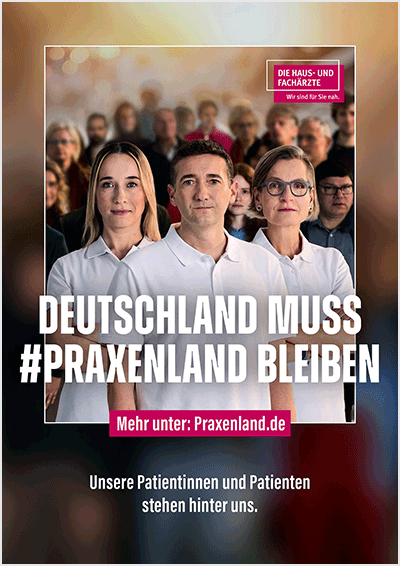 Drei Ärzte Blicken in die Kamera. Deutschland muss #Praxenland bleiben. 