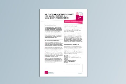 Patienteninfo "Die elektronische Patientenakte. Ihre digitale Akte für alle Gesundheitsinformationen."