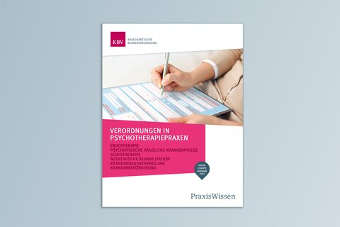 Titelbild PraxisWissen Verordnungen in Psychotherapiepraxen