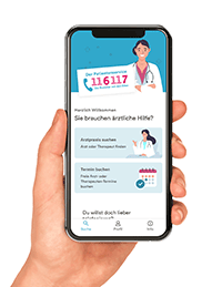 116117-App: Suche nach Bereitschaftspraxen, Arztpraxen und Terminen